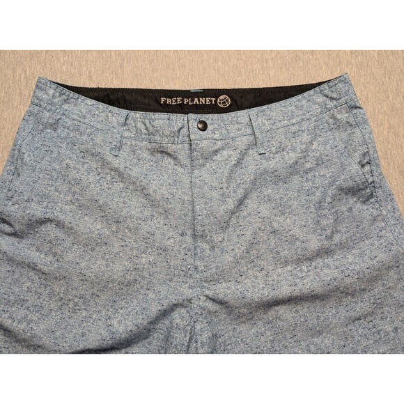 Free Planet Light Blue Print Shorts Size 36 inches 9 Inch Inseam - Picture 4 of 8